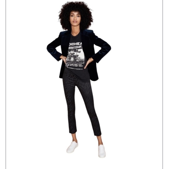 Rag & Bone Simone zebra stripe crop pants navy Size 4 - Picture 10 of 10